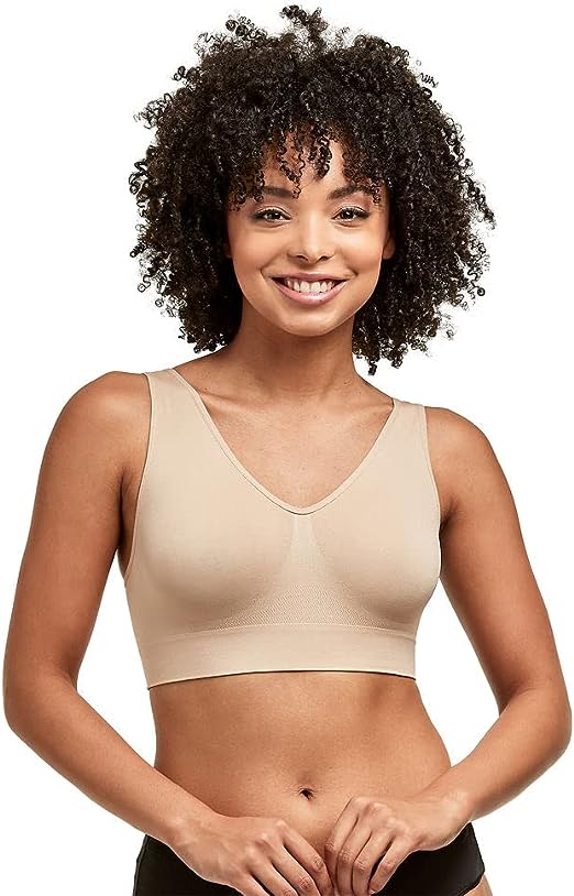 Womens Wireless Bra, Full-Coverage Pullover Stretch-Knit Bra, Smoothing T-Shirt Bra